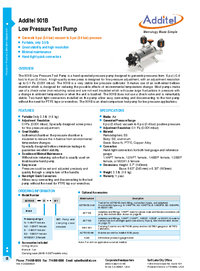 Thumbnail of document Data Sheet - 901B Low Pressure Test Pump